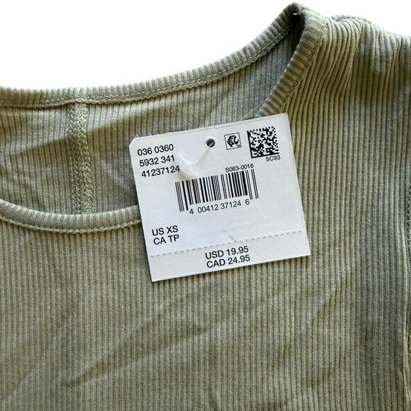 American Eagle Outfitters Womens Ribbed Tank Top XS Soft Fabric Sage Green - Picture 3 of 5
